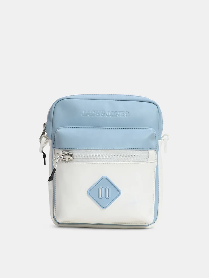 LIGHT BLUE COLOUR BLOCKED SLING BAG