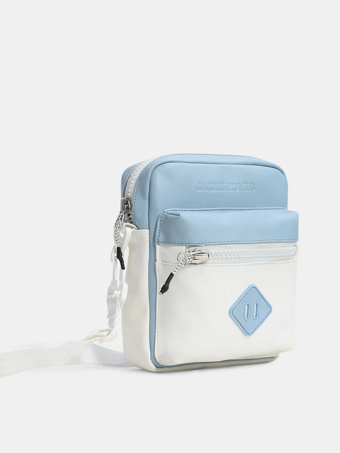 LIGHT BLUE COLOUR BLOCKED SLING BAG - Image 2