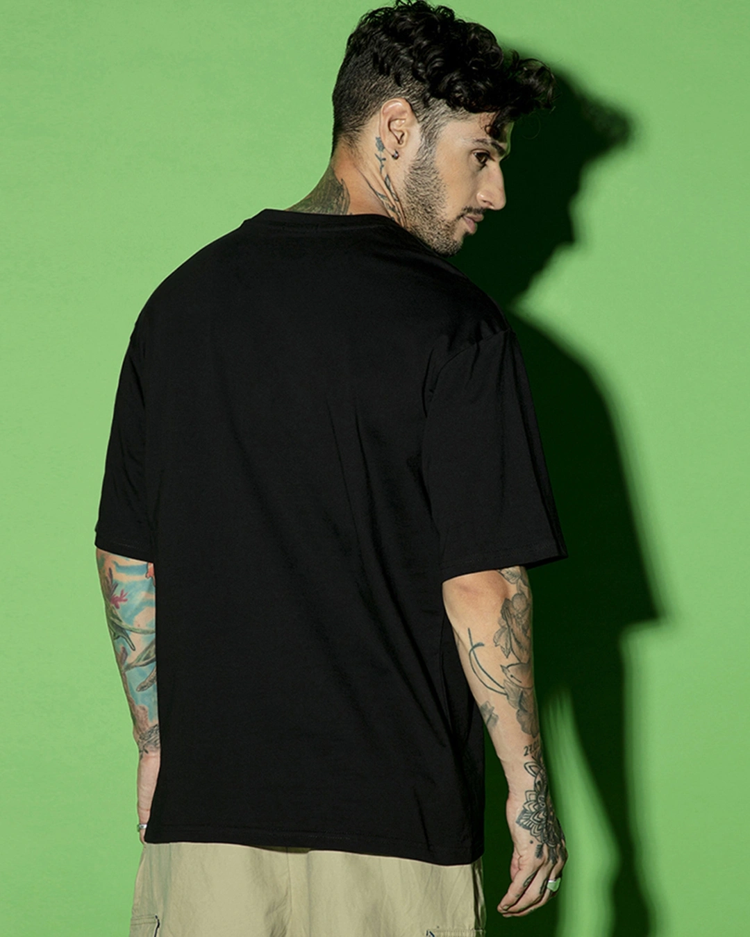 Men Black Tshirt Half Sleeves - Image 3