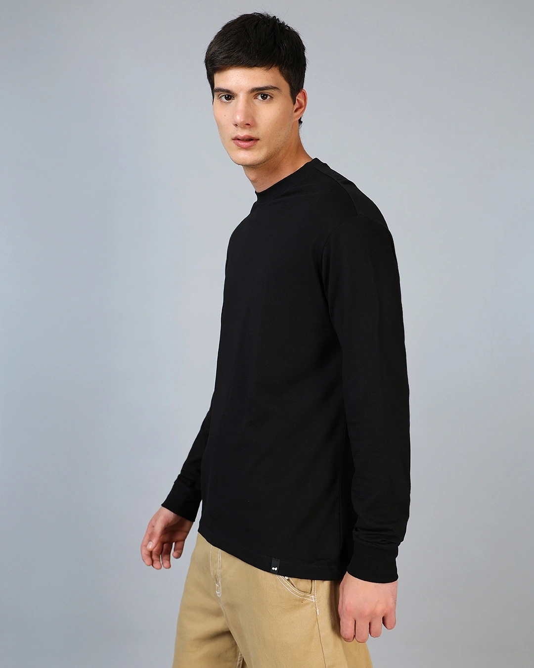 Men Black Tshirt Full Sleeves - Image 2