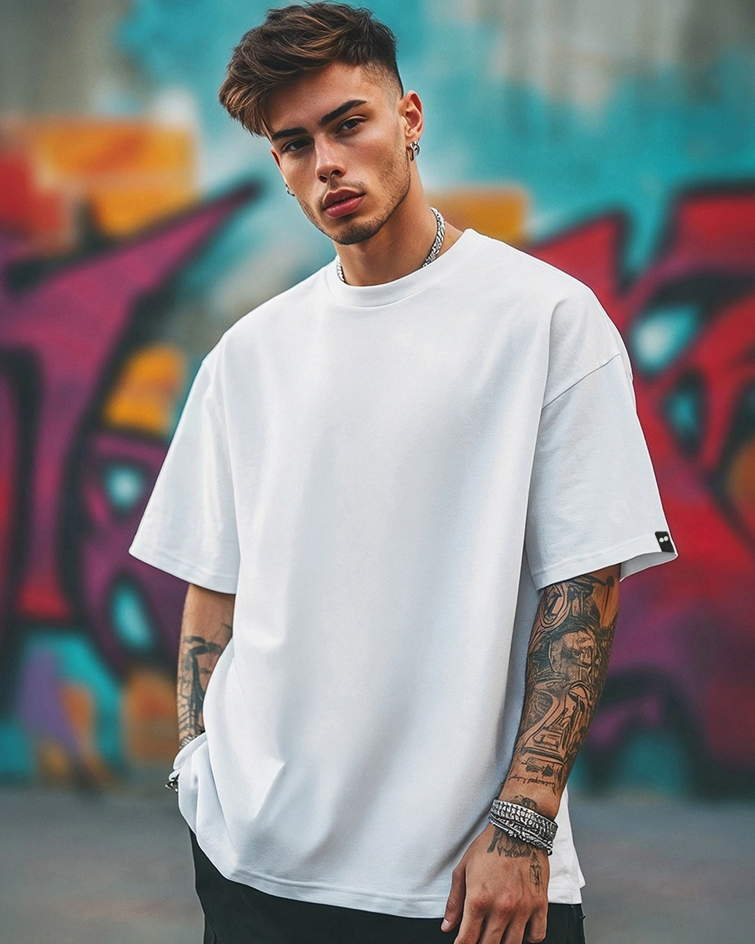 Men white Tshirt Half Sleeves