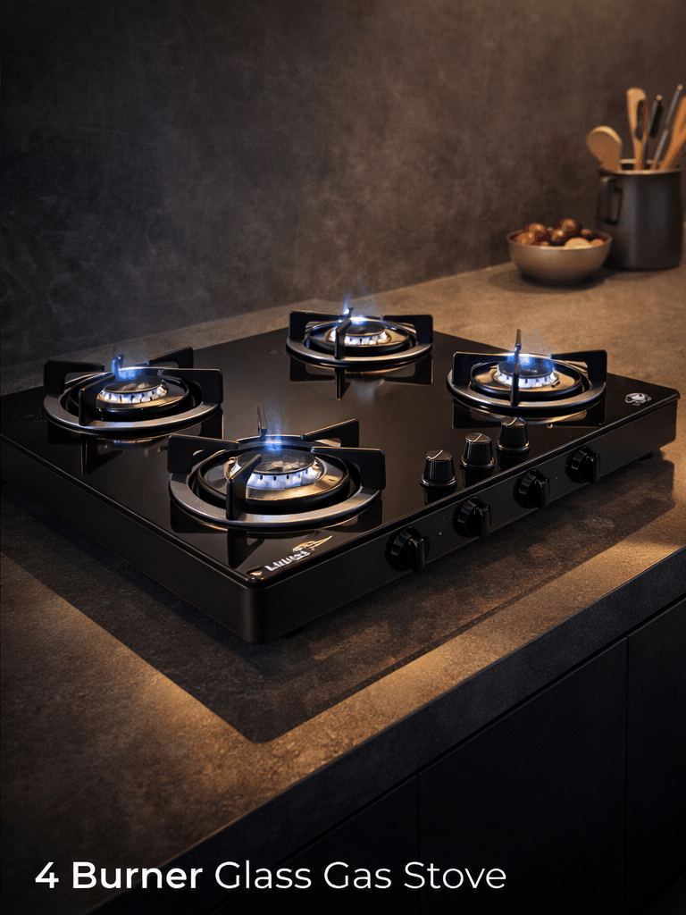 4 Burner Glass Gas Stove